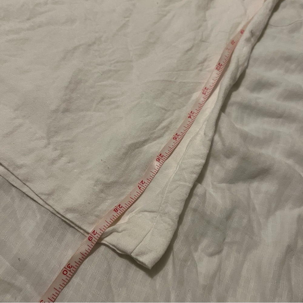 White Linen Blend Pants - Picture 2 of 2